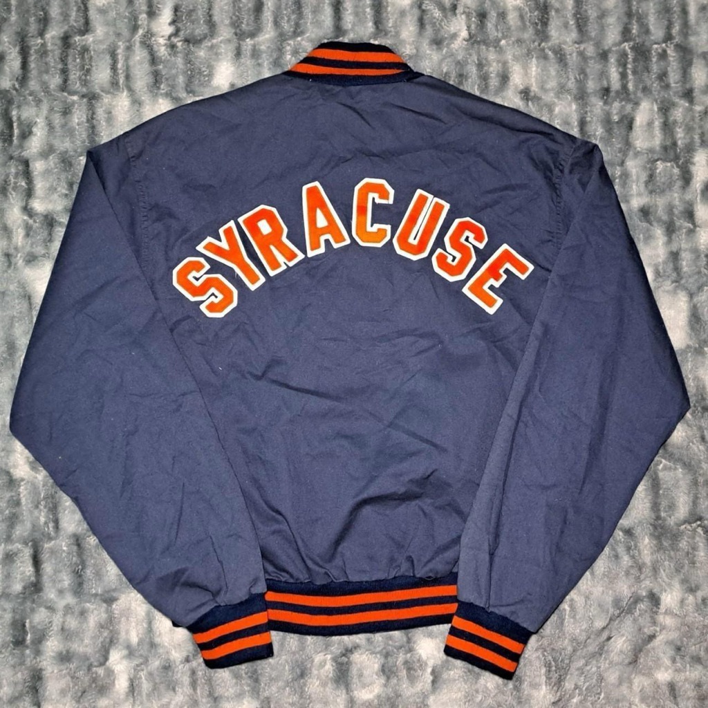 Vintage 80s Syracuse Orange Cliff Engle Varsity Bomber Jacket